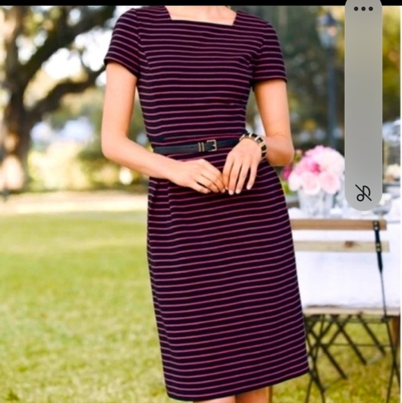 Talbots Dresses & Skirts - Talbot's black and pink striped short sleeve dress size 8P